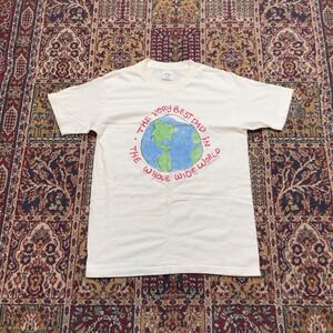 Vintage 1993 Painted Lady Best Dad Earth Puff Print T-Shirt White Mens M USA
